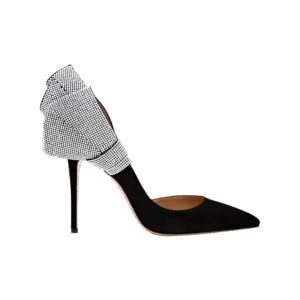 Silver Strived Black Ladies Shoe